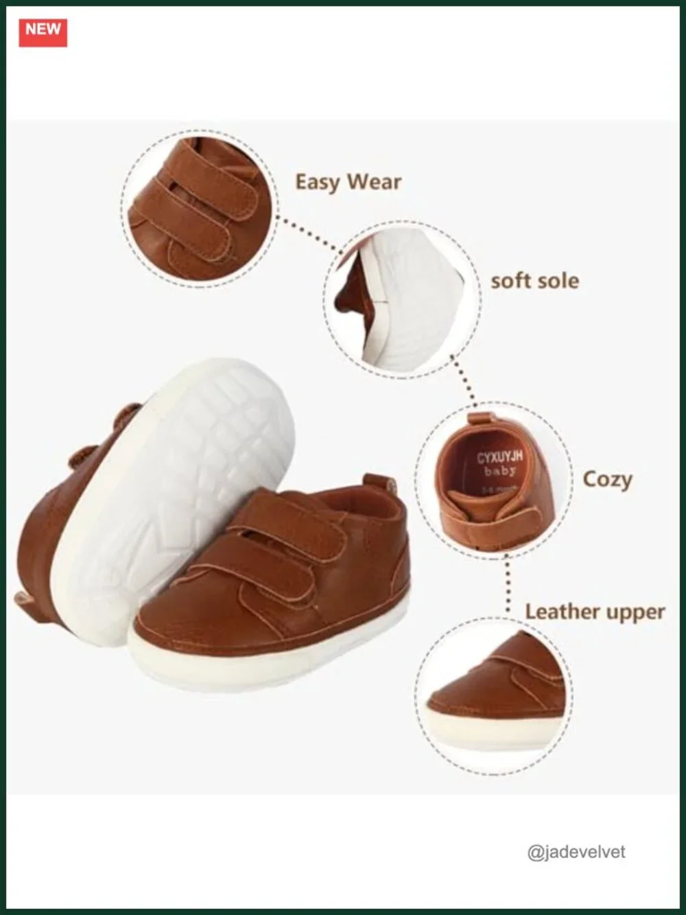PU Leather Baby Toddler First Walking Sneakers Non-Slip Lace Up Dress Shoes